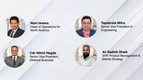 Ps from left to right  nani iswara  head of operations for north america  tapabrata mitra  senior vice president of engineering  cd  1 