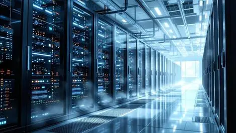 Realistic illustration modern liquid cooled data centre japan ai tech