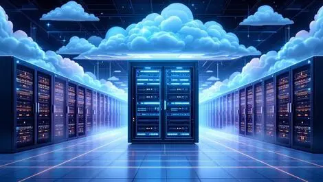 High security data center servers locked cabinets ai network clouds gpu units