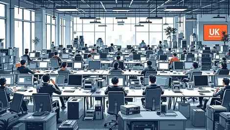 Large office it professionals idle computers frustration unused equipment uk