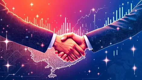 Hong kong mainland china businesspeople shaking hands greater bay area digital finance technology