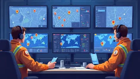Emergency control room 4g 5g mission critical comms operators maps