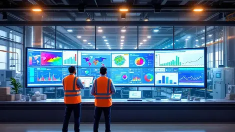 Indian factory control room engineers data dashboards energy