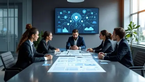 Cleveland office team reviewing ai governance risk document