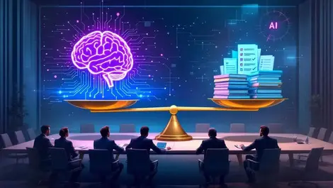 London boardroom ai brain vs audit checklists on tilting scale