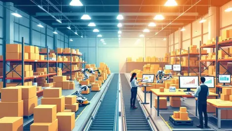 Modern ecommerce warehouse us uk multichannel logistics robots